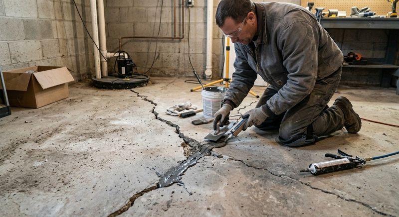 Cracked Basement Floor Repair in Tooele, UT