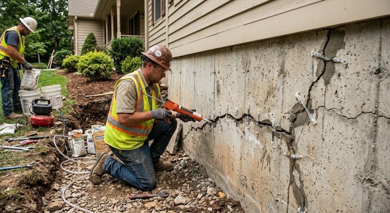 Cracked Foundation Repair in Midvale, UT